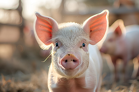 粉耳小猪背景图片