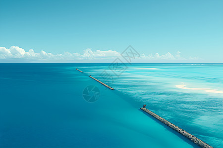 海平面上的道路图片