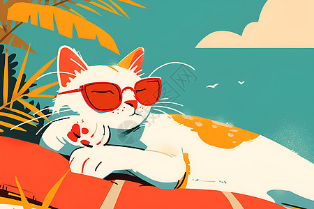 一只戴着太阳镜的猫咪图片