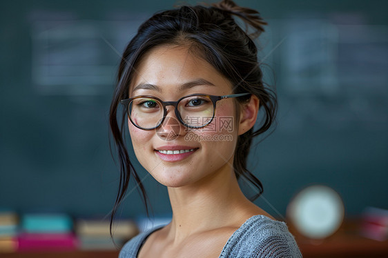 笑容亲切的年轻女教师图片