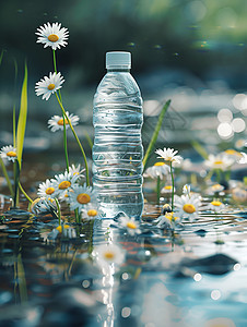 水瓶与雏菊图片