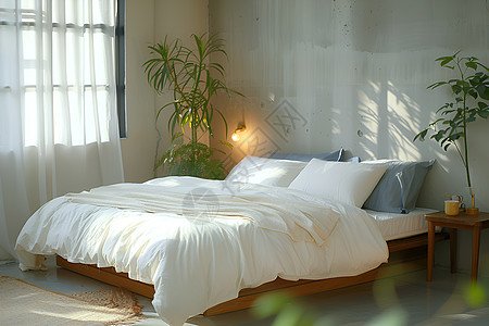 柔软的大床图片