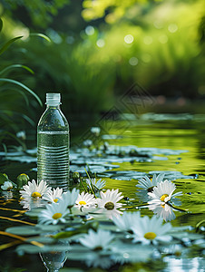 水瓶与雏菊图片