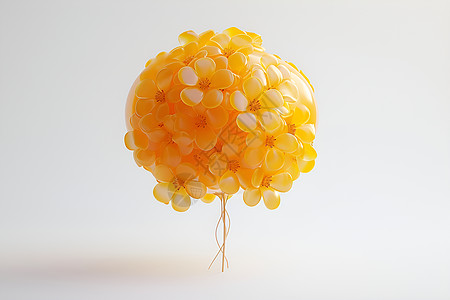 丰盈绽放的黄色塑料气球图片