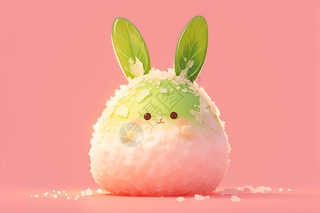 粉绿色小兔图片