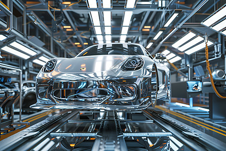 未来车辆生产背景图片