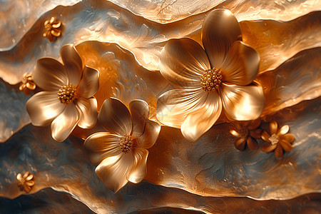 华丽的金箔花朵图片