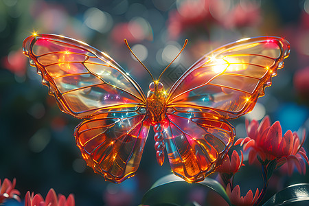 闪烁的玻璃蝴蝶图片