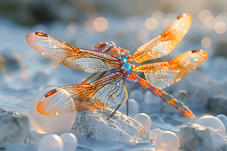 美丽蜻蜓背景图片