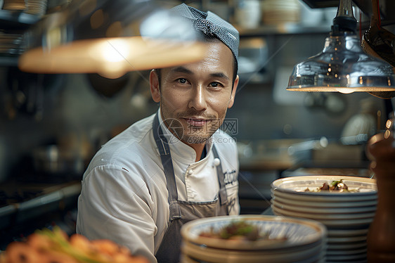 做饭中的厨师图片