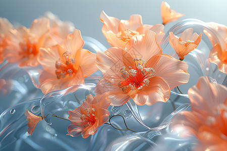 透明的玻璃花朵图片