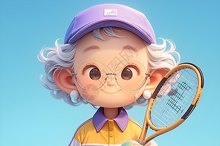 高龄网球玩家图片