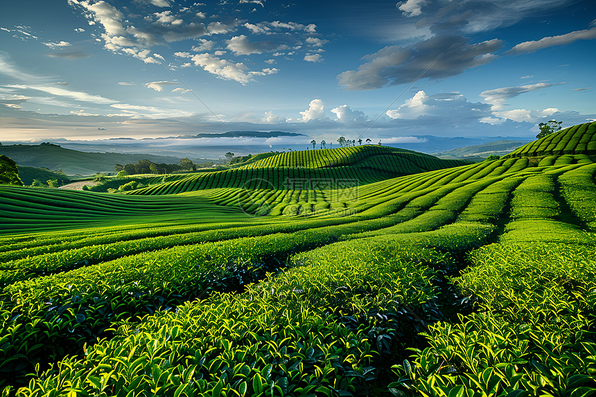 茶田的辽阔图片