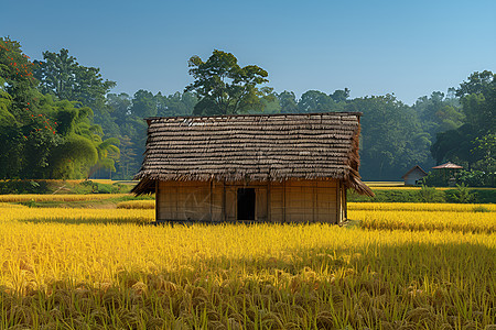 金黄的稻田图片