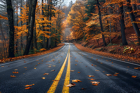 森林间的道路图片