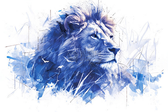 手绘的狮子图片
