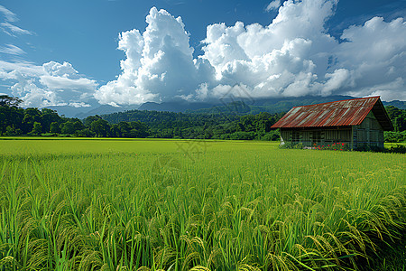 金秋稻田图片