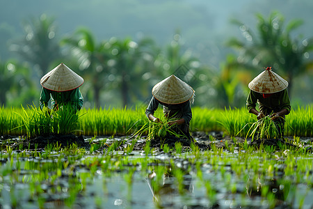 农民种植水稻种植水稻的农民背景