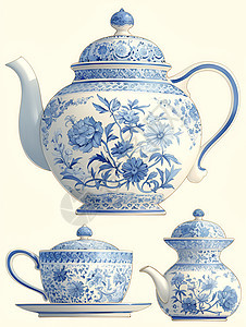 精致瓷茶壶图片
