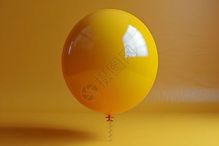 漂浮的黄色气球图片