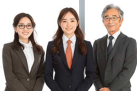 三位亚洲商业人士图片
