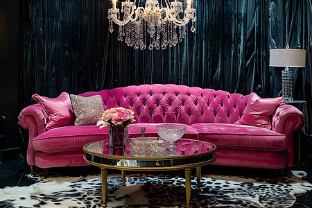 奢华粉色沙发高清图片
