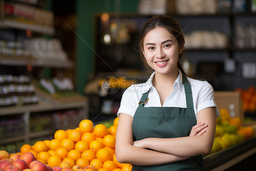 女员工在商店里面图片