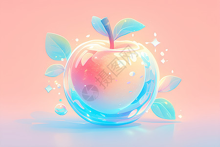 梦幻的苹果插画背景图片