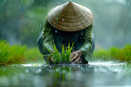 种植水稻图片