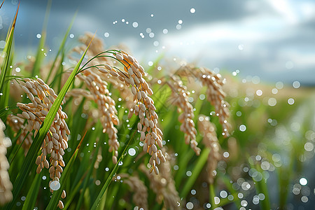 稻米油水稻成熟的稻田背景