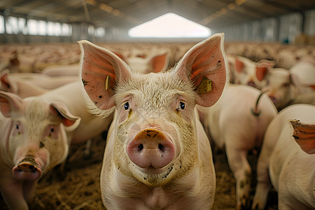 猪圈的小猪动物猪场高清图片