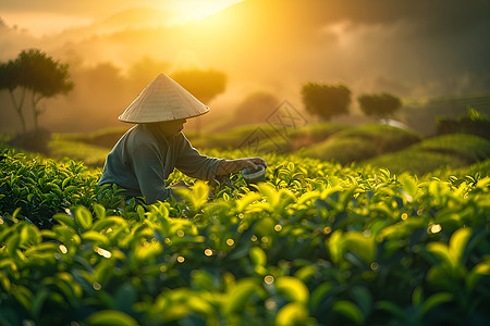 宁静的茶园图片