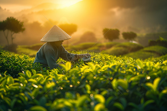 宁静的茶园图片