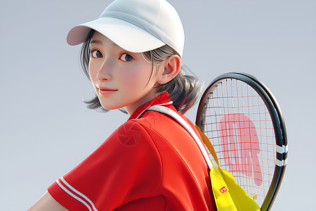 活力洋溢的网球女孩图片
