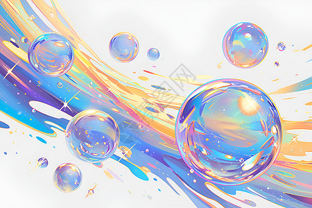 水中的魔幻泡泡背景图片