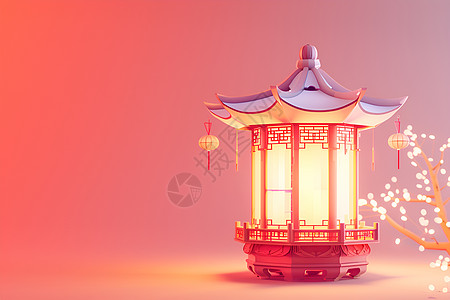 一个中式灯笼背景图片
