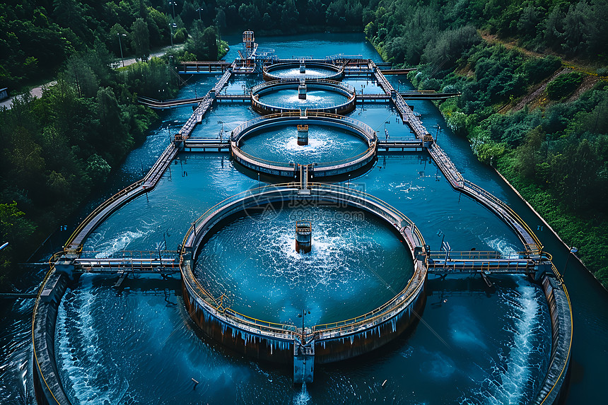 巨大水池内的水图片