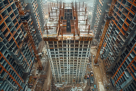 都市正在建筑的高楼图片