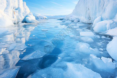 湖泊中的冰川图片
