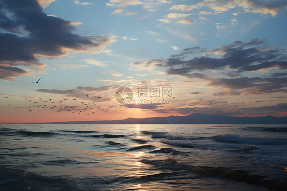 黄昏时的海洋图片