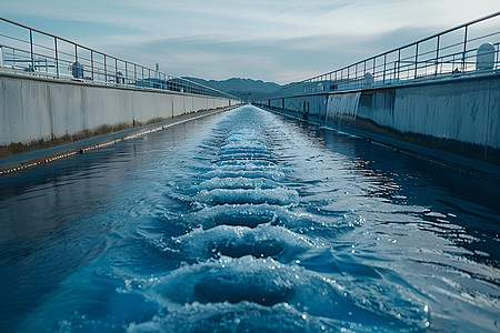 污水处理厂的水池背景图片