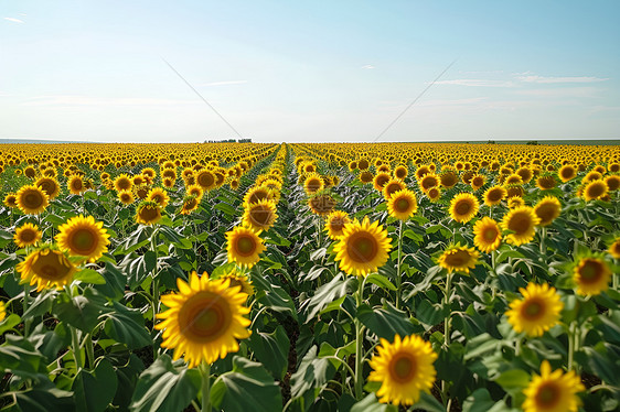 金黄田地上的花朵图片