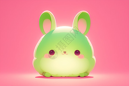 欢乐的棉花糖兔子图片