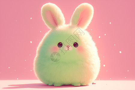 绿色毛绒动物兔子图片