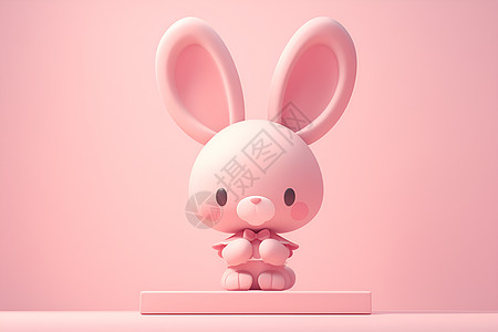 兔子在粉色背景中图片