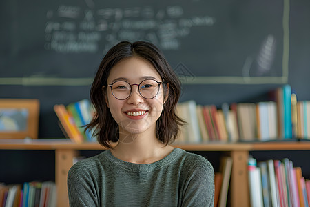 笑容灿烂的女老师背景图片