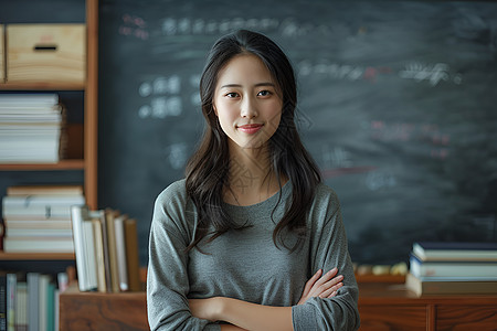 微笑的女老师背景图片