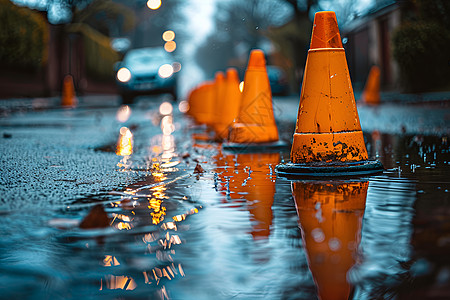 防洪措施下的街道图片