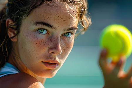 网球少女的激情背景图片