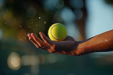 运动员伸手接住网球背景图片
